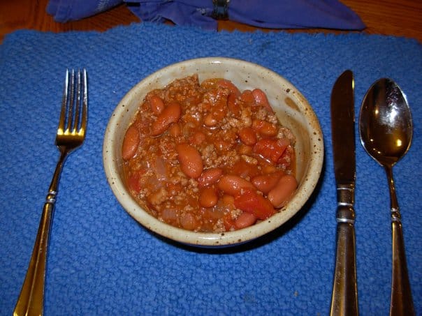 Chili is quick and delicious. It's great for a cold day!
