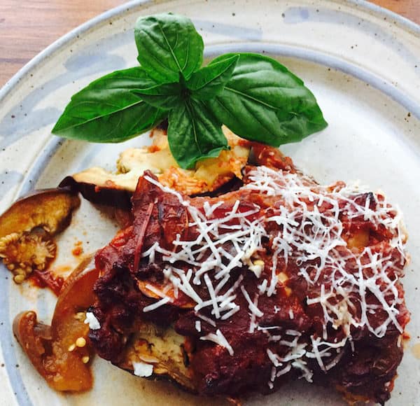 Eggplant Gina. Simple, layered meal.