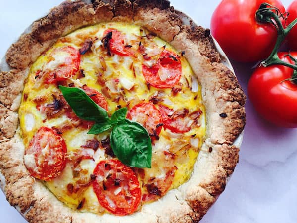 Scrumptious Gluten Free Tomato Basil Quiche