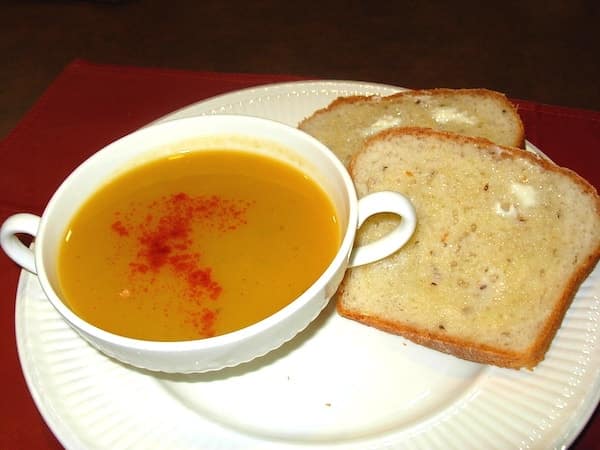 Butternut Squash Soup. Good peasant food for a rainy night's supper.
