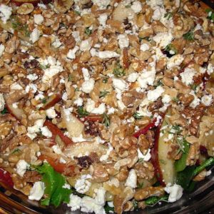 Pears, walnuts, and gorgonzola make this Pear and Walnut Salad a real feast.