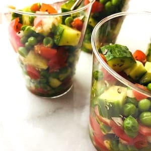 Peas, Cucumbers and Tomatoes make a beautiful salad.