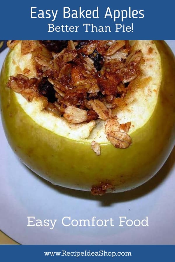 Easy Baked Apples Recipe. Comfort food at its best. #bakedapples #easyrecipes #simpledesserts #applerecipes #comfortfood #glutenfree #recipes #recipeideashop