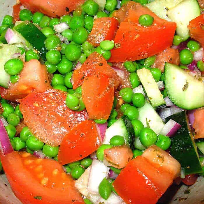 A tarragon vinaigrette adds just the right touch to this Pea and Cucumber Salad.