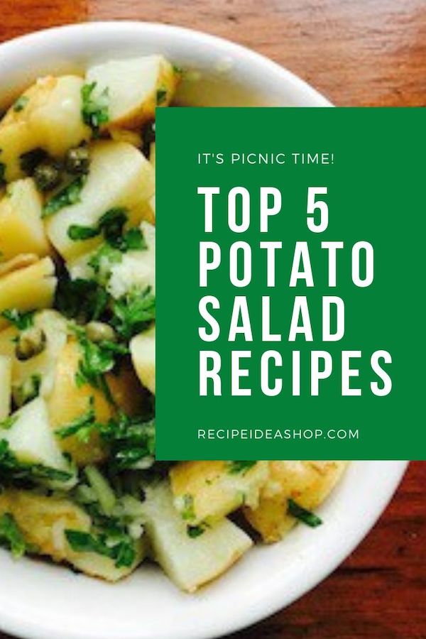 Having a picnic? Make potato salad. #top5potatosaladrecipes #potatosaladrecipes #glutenfree #recipes #picnicrecipes #comfortfood #recipeideashop