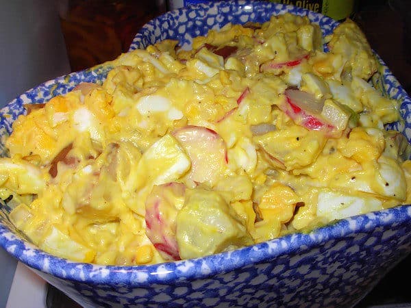 Egg-y Potato Salad with Radishes. This Potato Salad is a cross between Egg Salad and Potato Salad.