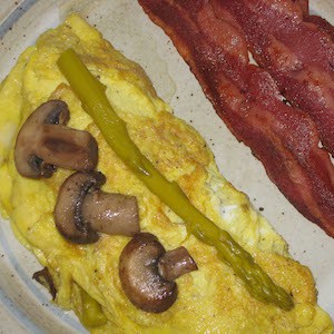 South Beach Asparagus and Mushroom Omelet