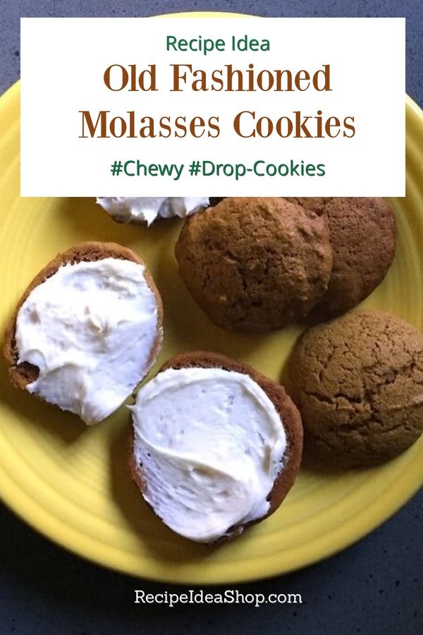 Molasses Cookies Recipe, chewy, old fashioned, drop cookie recipe. So flavorful! #molassescookiesrecipe #molassescoolierecipe #oldfashionedmolassescookies #vintagerecipes #recipes #glutenfree #cookies-recipes #cookies #recipeideashop
