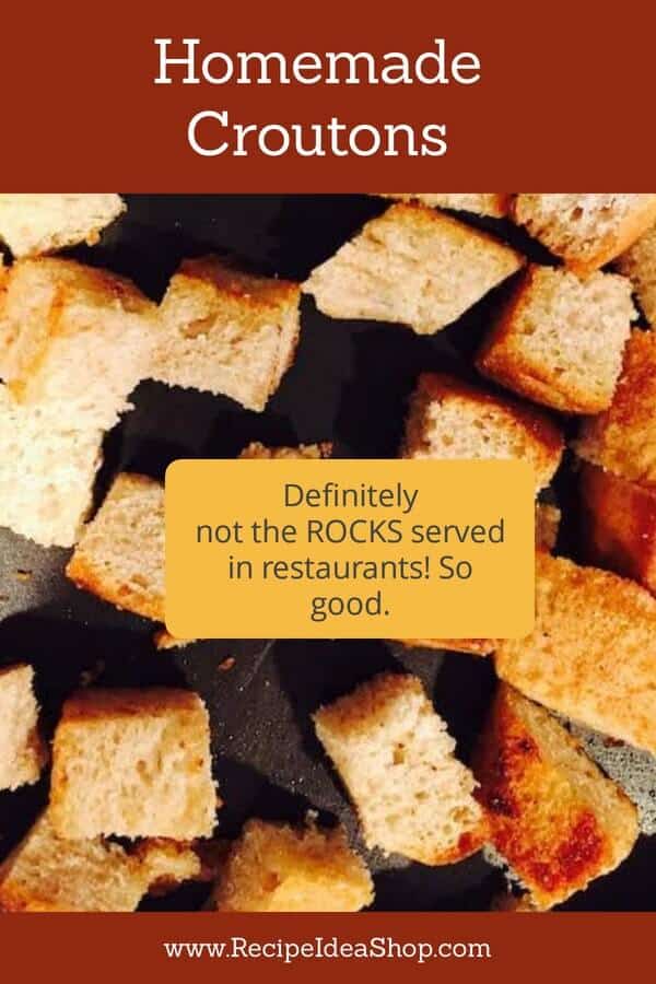 Homemade croutons are the best! Nothing like those in restaurants. #homemadecroutons #croutons #caesarsalad #comfortfood #recipes #recipeideashop