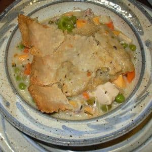 Savory Turkey Pot Pie is made with leftovers.