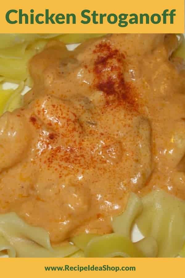 Chicken Stroganoff should be in your recipe repertoire. Easy comfort food. #chickenstroganoff #comfortfood #easyrecipes #chicken #recipe-repertoire #recipes #recipeideashop