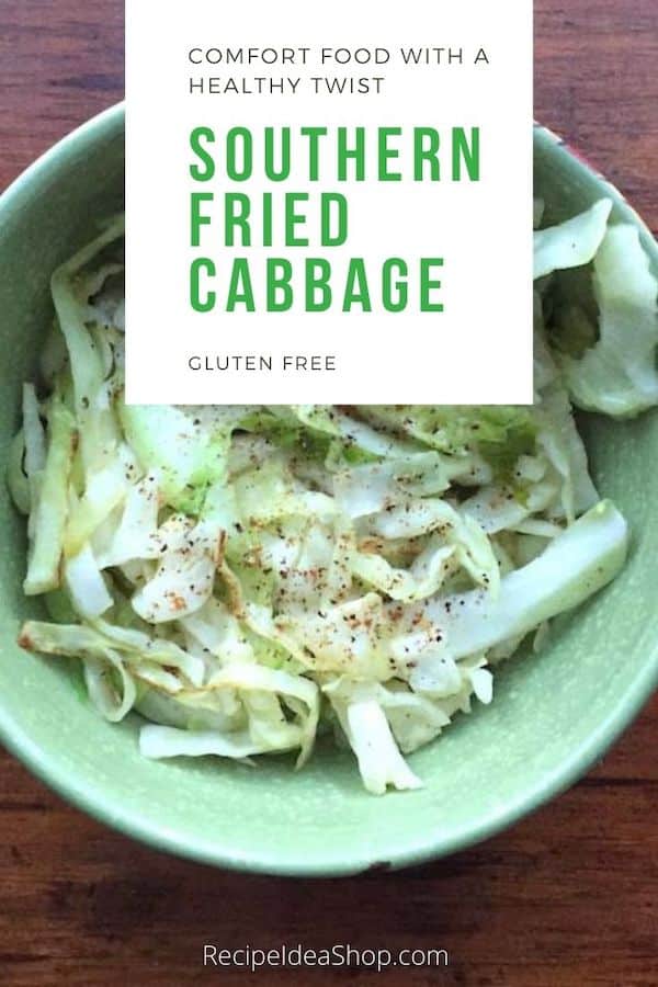 Southern Fried Cabbage, tangy and sweet. LOVE it. #southernfriedcabbage #cabbage #cruciferous #comfortfood #southerncooking #southernfood #recipes #vegan #glutenfree #recipeideashop