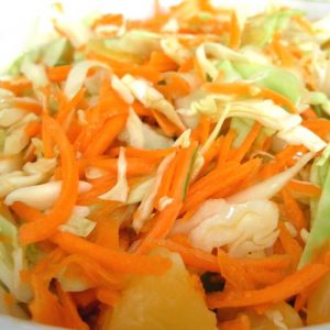Cabbage Pineapple Coleslaw is a Moosewood recipe.