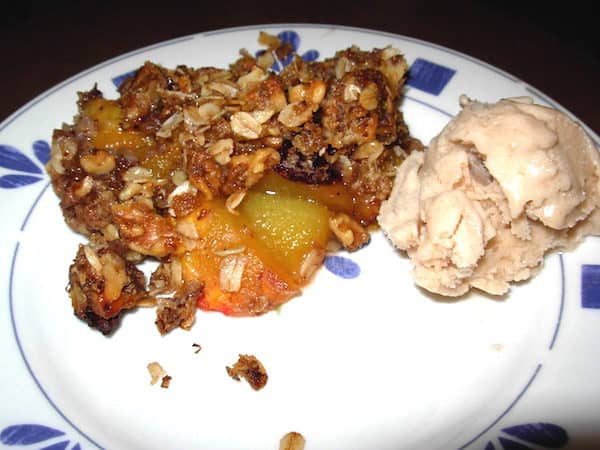 Peach Crisp, just add ice cream!