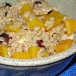 Leftover chicken, mixed with pearl barley and steamed or roasted butternut squash, is a delight.