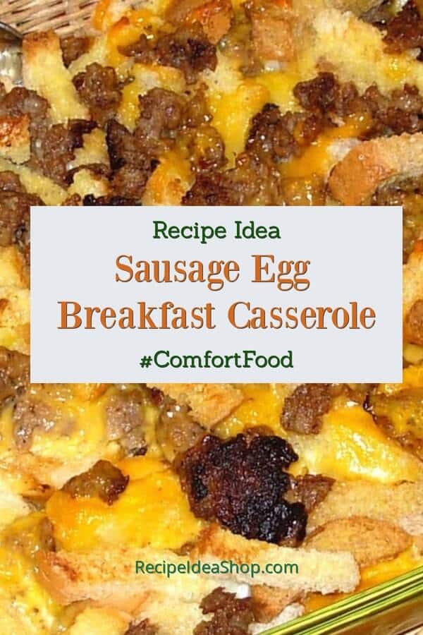 Old-Fashioned Sausage Egg Casserole. Great for brunch or holidays. So tasty! #sausageeggcasserole #grandmas-recipes #old-fashionedrecipes #comfortfood #recipes #recipeideashop