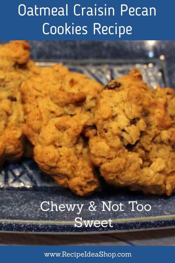 Such good Oatmeal Cookies: Oatmeal Craisin Pecan Cookies. #oatmealcookies #oatmealcookiesrecipe #cookies #cookierecipes #oatmealcraisinpecancookies #recipes #recipeideashop