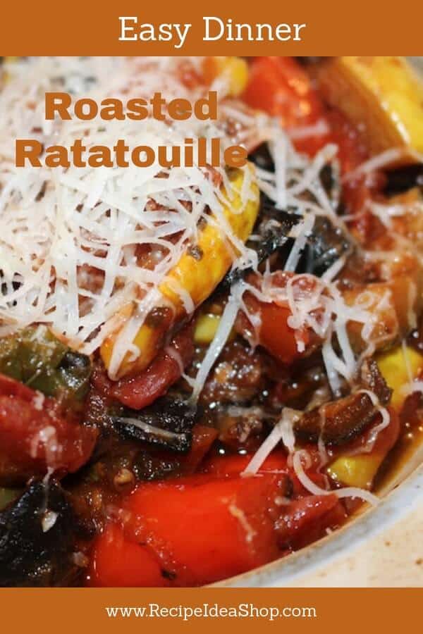 Easy Peasy Roasted Ratatouille bursts with flavor because the veggies are roasted before combining them with the sauce. #roastedratouille, #recipeideashop