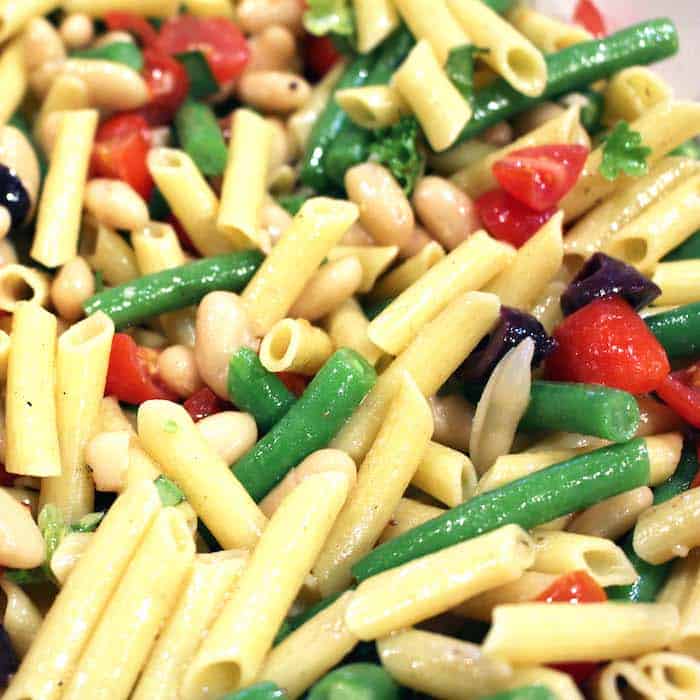 Gluten Free Pasta Niçoise Salad is scrumptious. Great main dish or side salad.