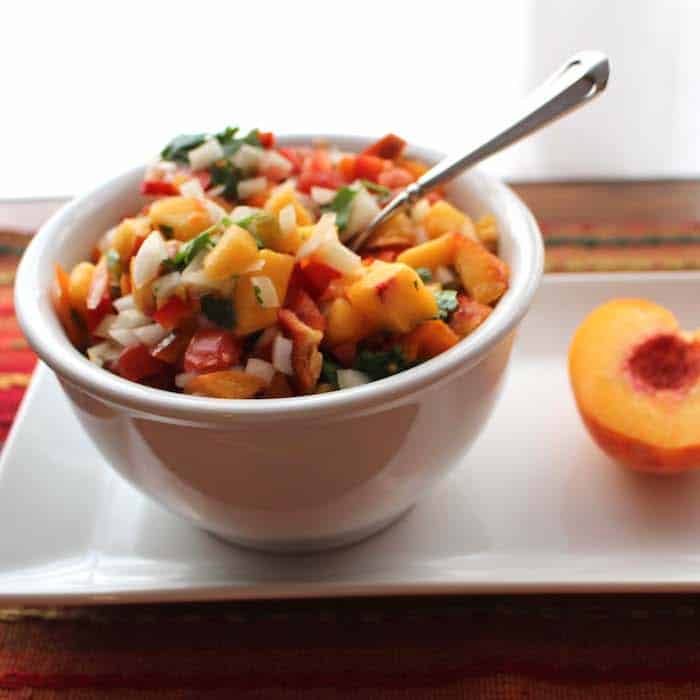 Peach Salsa. Simple and scrumptious.