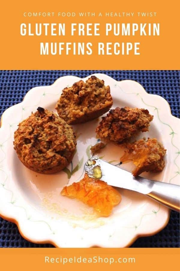 Grab & Go GF Pumpkin Muffins. Yum! #glutenfreepumpkinmuffin #glutenfree #pumpkin #muffins #recipes #comfortfood #breakfast #recipeideashop
