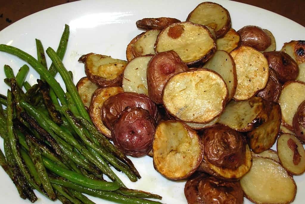 Grilled Green Beans and Potatoes