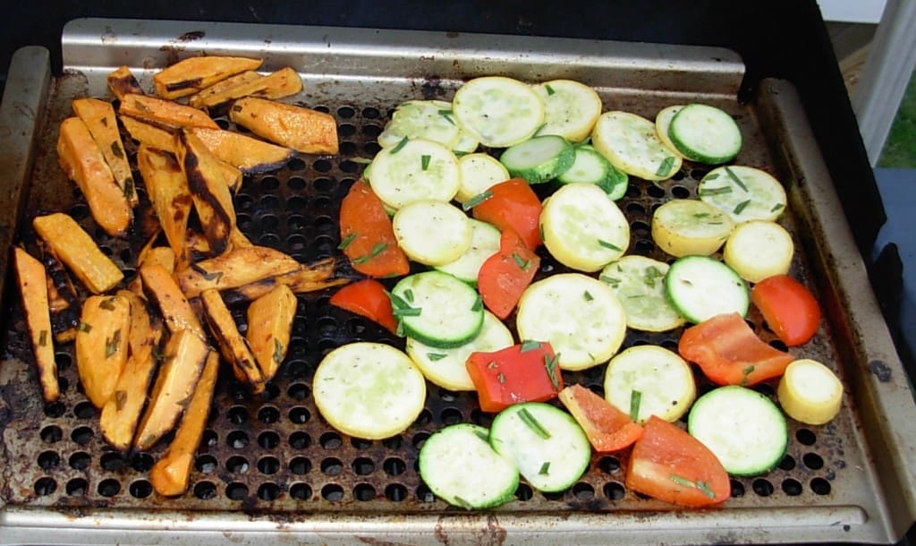 Grilled Sweet Potatoes, Zucchini and Peppers