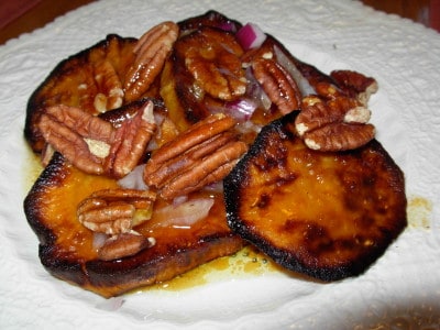 Sweet Potato, Onion and Pecan Salad with Molasses Vinaigrette