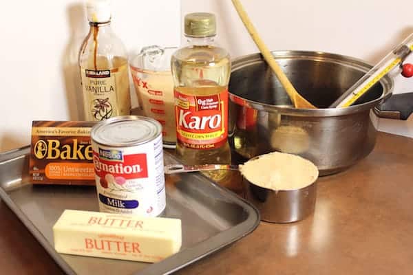 Ingredients for Don's Homemade Caramels.