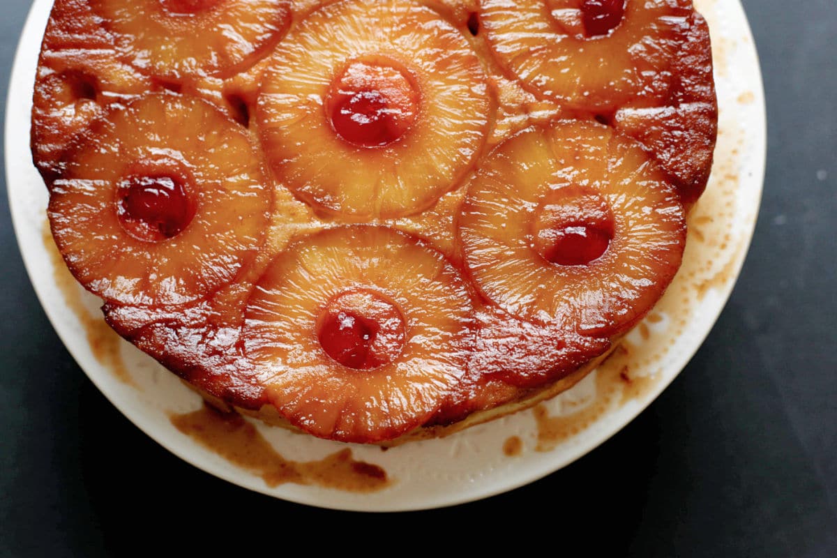 pineapple upside down cake with cherries