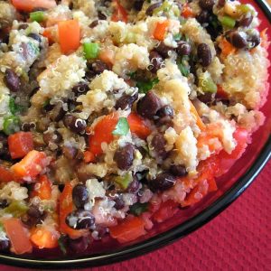 Quinoa and Black Bean Salad is a tasty salad with tons of protein.