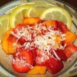 Strawberries and Peaches in Lemon with Coconut