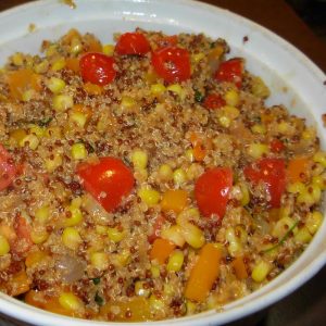 This Andean Quinoa Corn Salad is deliciously savory.