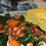 MMMMM. Black Eye Peas and Kale with Cornbread? Yes, please!