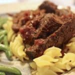 Swiss Steak Burgundy is terrific over egg noodles.