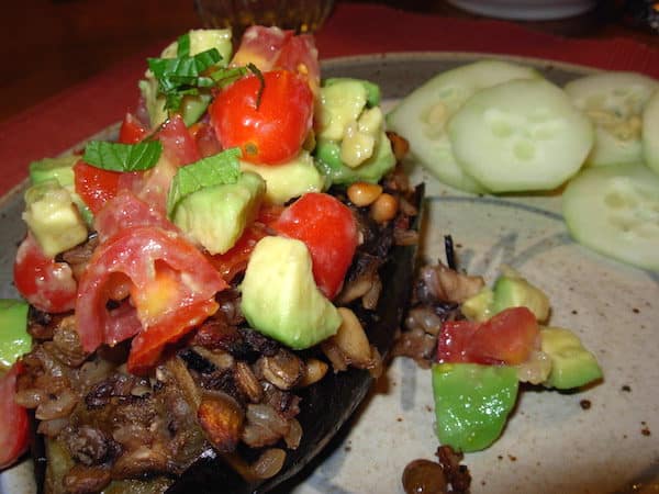Vegan Stuffed Eggplant is tasty and filling.
