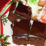 Three Layer Mint Brownies made with wheat flour.
