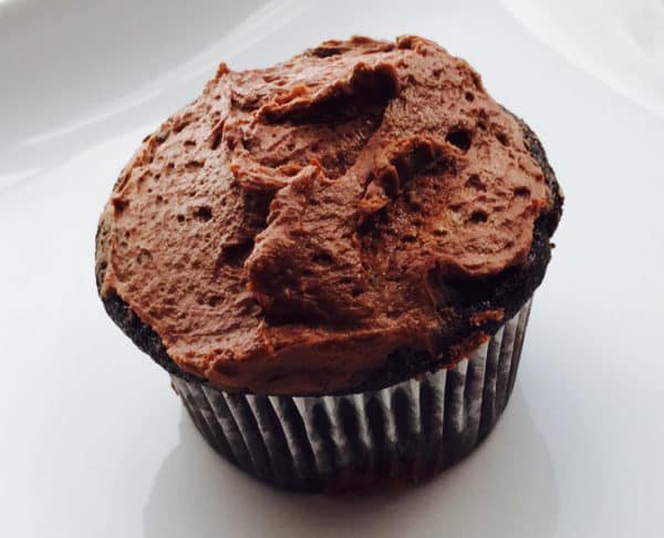 Gluten Free Chocolate Cupcake made with the recipe for Gluten Free Chocolate Cake