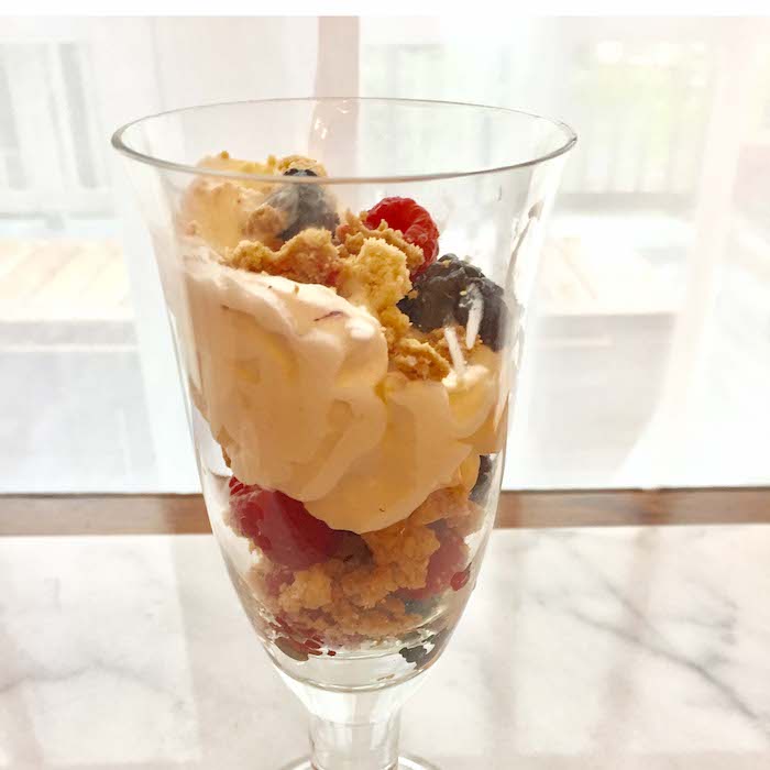This Cookie Crumble Fruit Parfait started out as a mistake, but it's really tasty. 