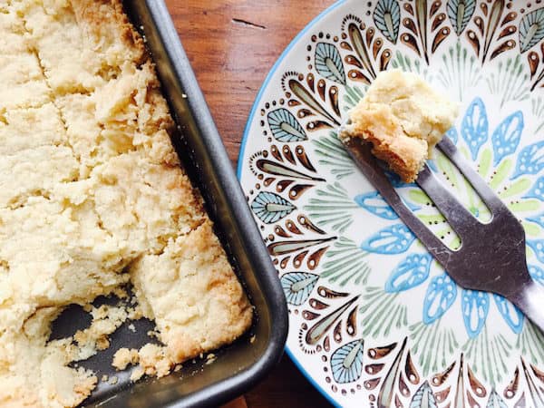 Gluten Free Shortbread Cookies can be made as bar cookies