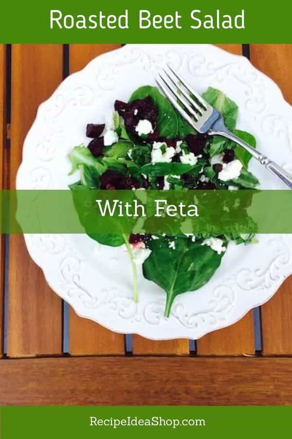Roasted Beet Salad with Feta. Tasty and SO good for you. #roastedbeetsalad #roastedbeets #saladrecipes #eatyourcolors #eatinseason #glutenfree #recipes #recipeideashop