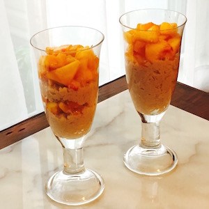 Cinnamon Rice Pudding with Peaches Parfait