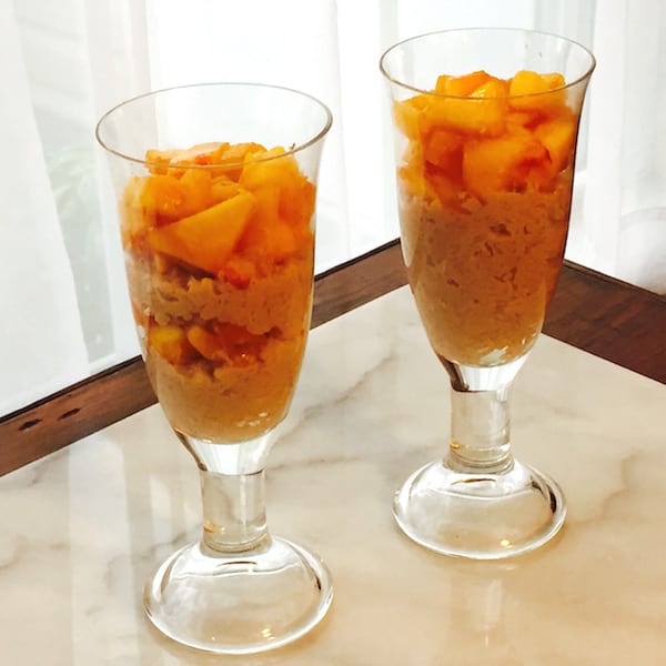 Cinnamon Rice Pudding with Peaches