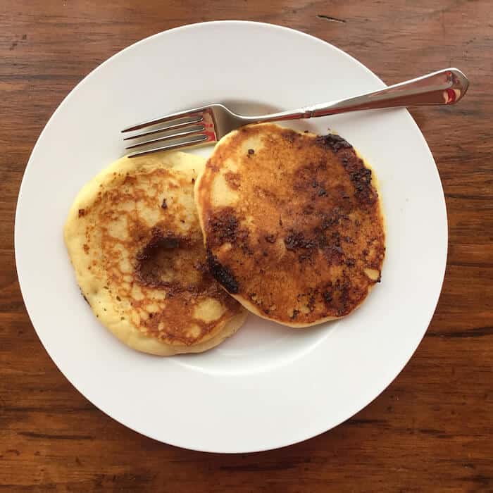 Don's version of Cinnamon Roll Pancakes (no glaze) preceded our Cinna Bon Bon Pancakes.