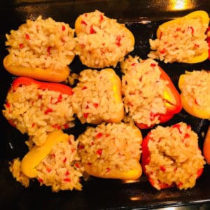 Risotto Stuffed Peppers (Vegan), so creamy and delicious!