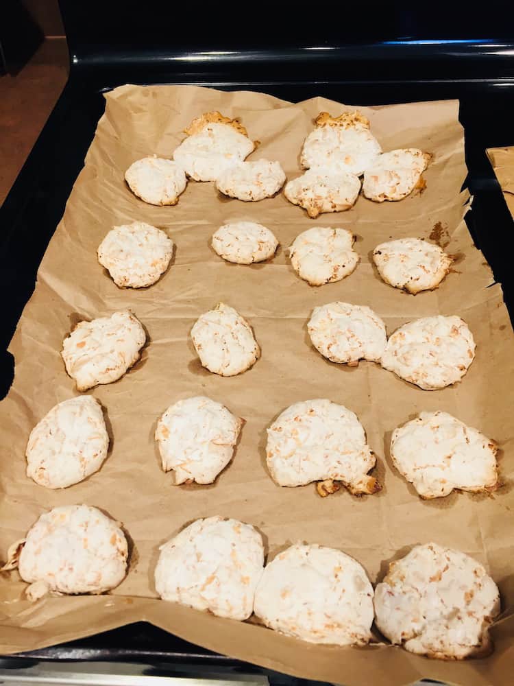 Brown paper is needed for baking Coconut Kiss Cookies.