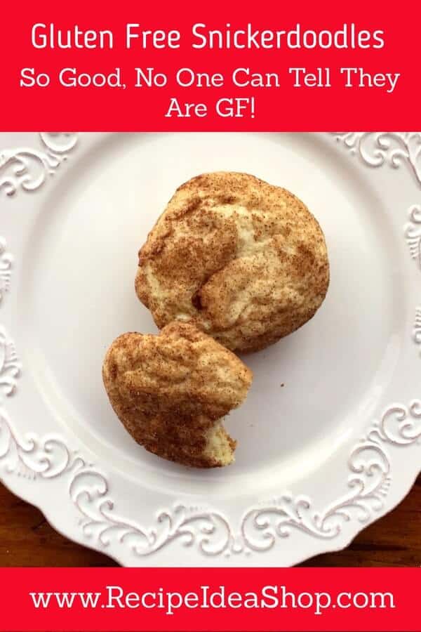 This Gluten Free Snickerdoodle Cookies recipe is so easy and scrumptious. Ask the kids to make you some! #snickerdoodles #glutenfreesnickerdoodles, #glutenfree, #recipeideashop