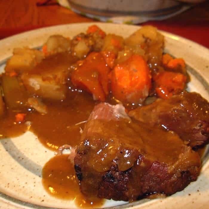 Ginger Pot Roast with Ginger Snap Gravy, and excellent slow cooker ginger beef roast.