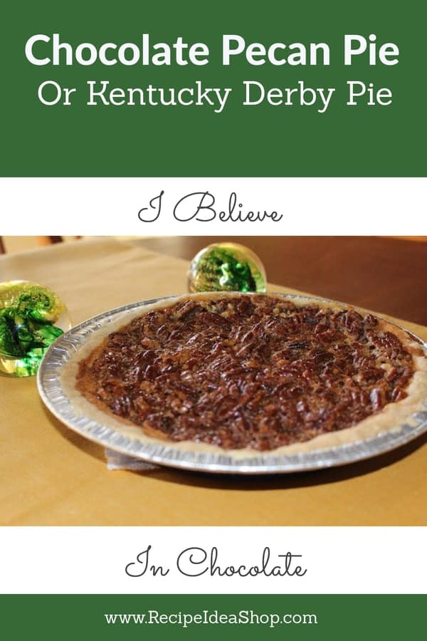 Chocolate Pecan Pie, AKA, Derby Pie, is so delicious. But easy. Even a 10-year-old can make it. #chocolatepecanpie, #chocolate-pecan-pie, #pecanpiewithchocolate, #derbypie, #recipideashop