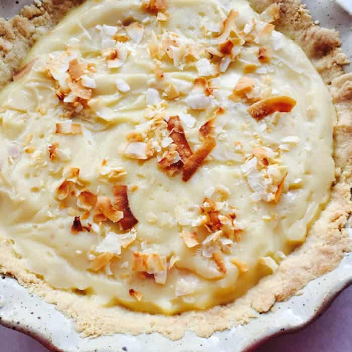 Creamy, delicious Cocconut Cream Pie in a Gluten Free Pie Crust